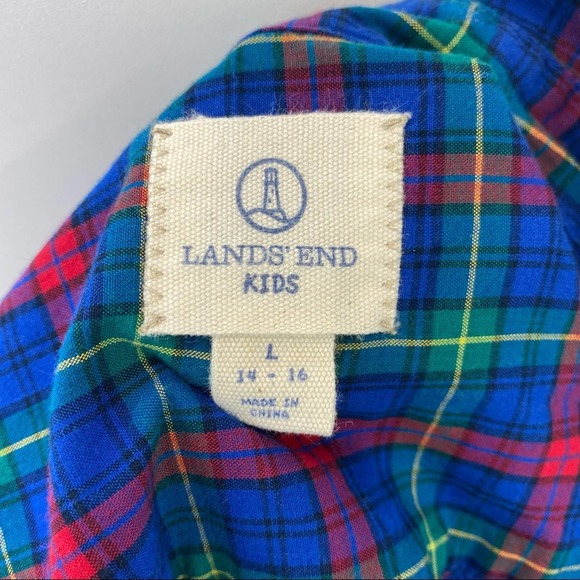 Lands End Plaid Button Down Long Sleeve Shirt - Picture 4 of 10